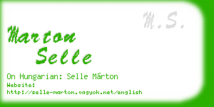 marton selle business card